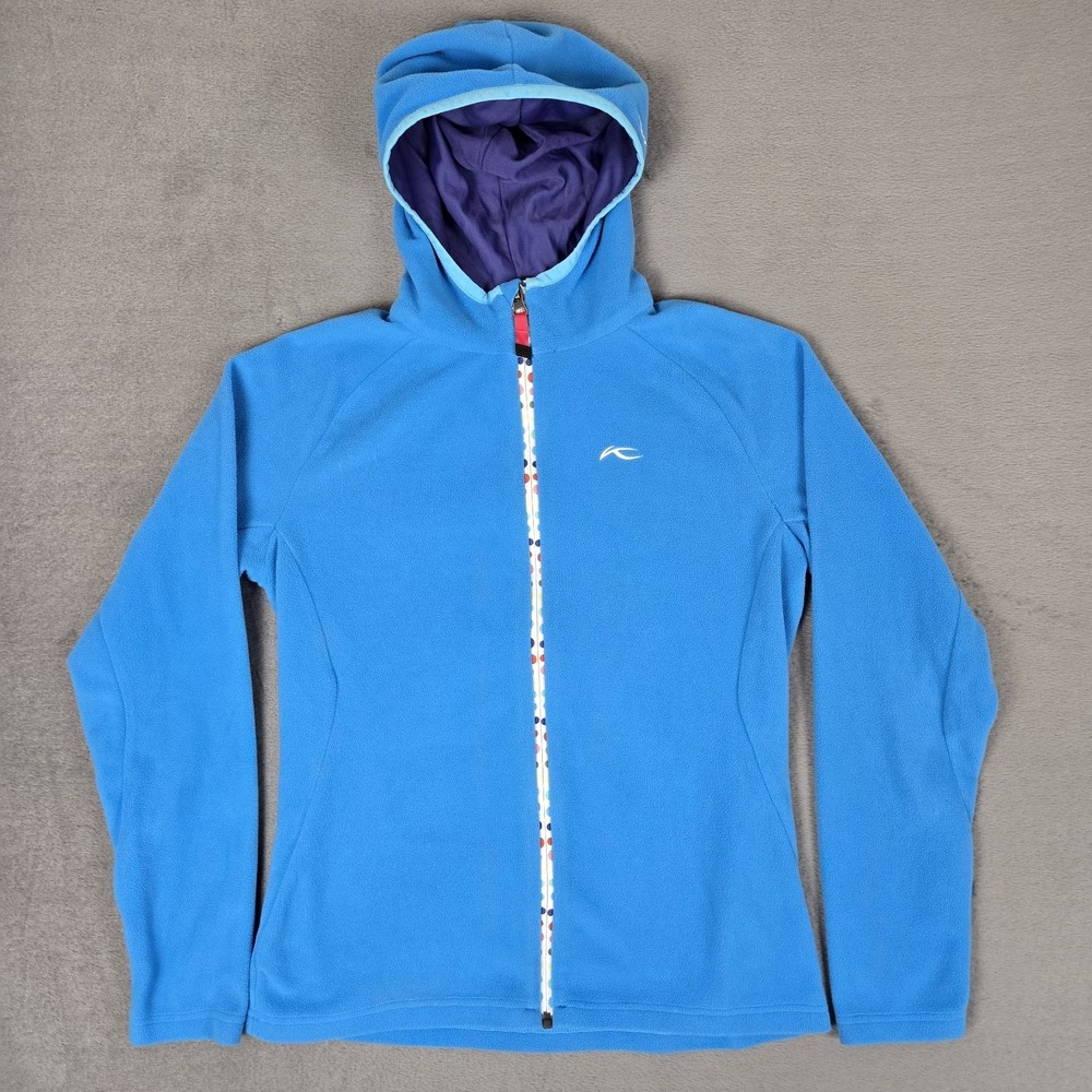Kjus‎ Hoodie Juniors 164 (14) Blue Fleece Lined Full Zip Ski Jacket Outdoor Warm
